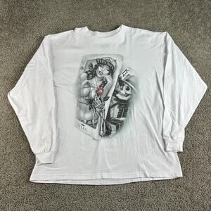 OG Abel Shirt Mens 3XL White Gray Romeo Juliet Graphic Long Sleeve Casual